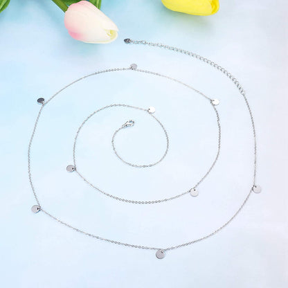 Sllaiss 925 Sterling Silver Sexy Belly Waist Chain Body Jewelry for Women Beach Bikini Belly Silver Chain Belt Apparel & Accessories > Jewelry > Body Jewelry Sllaiss   
