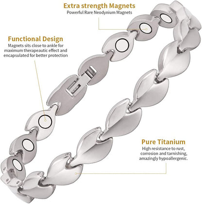 Wollet Titanium Magnetic Anklet Ankle Bracelet for Women with Magnets Jewelr Apparel & Accessories > Jewelry > Anklets Generic   