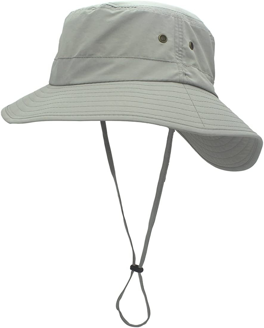 Llmoway Women Lightweight Safari Sun Hat Quick Dry Fishing Hat with Strap Cool Apparel & Accessories > Clothing Accessories > Hats LLmoway Light Grey  