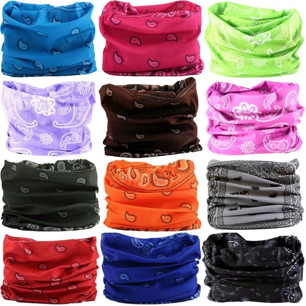 DEMIL 6PCS/8PCS/12PCS Seamless Headband Bandanas Headwear for Men&Women Scarf Apparel & Accessories > Clothing Accessories > Headwear Demil Sports A8(12pcs)  