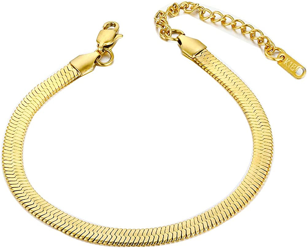 Hoduar Stainless Steel Anklet for Women, Non-Fading Dainty Heart Ankle Bracelets Foot Chain Jewelry for Women Apparel & Accessories > Jewelry > Anklets hoduar h:flat snake  