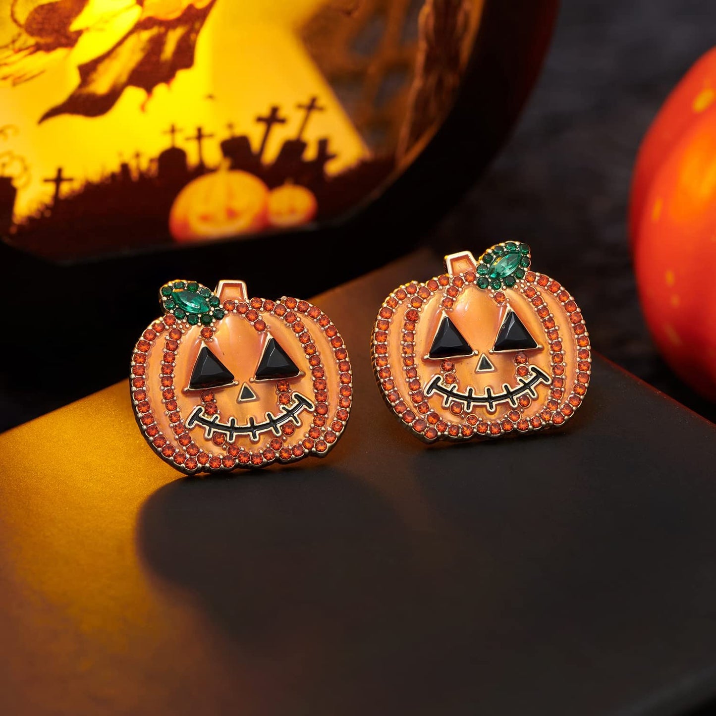 LILIE&WHITE Halloween Earrings for Women Pumpkin Stud Earrings Spider Dangle Earrings Pumpking Dangle Earrings Spider Web Drop Earrings Halloween Jewelry Apparel & Accessories > Jewelry > Earrings LILIE&WHITE   