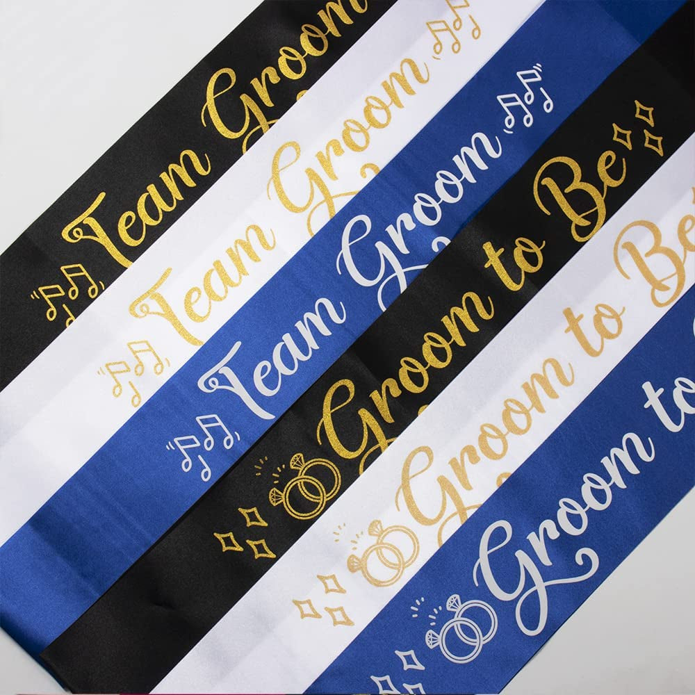 Party to Be Groom to Be Sash Set Wedding Stag Night Bachelor Party Decoration Black Apparel & Accessories > Clothing Accessories > Sashes Party to Be   