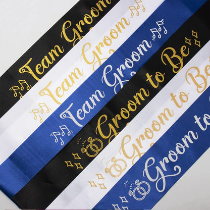Party to Be Groom to Be Sash Set Wedding Stag Night Bachelor Party Decoration Black Apparel & Accessories > Clothing Accessories > Sashes Party to Be   