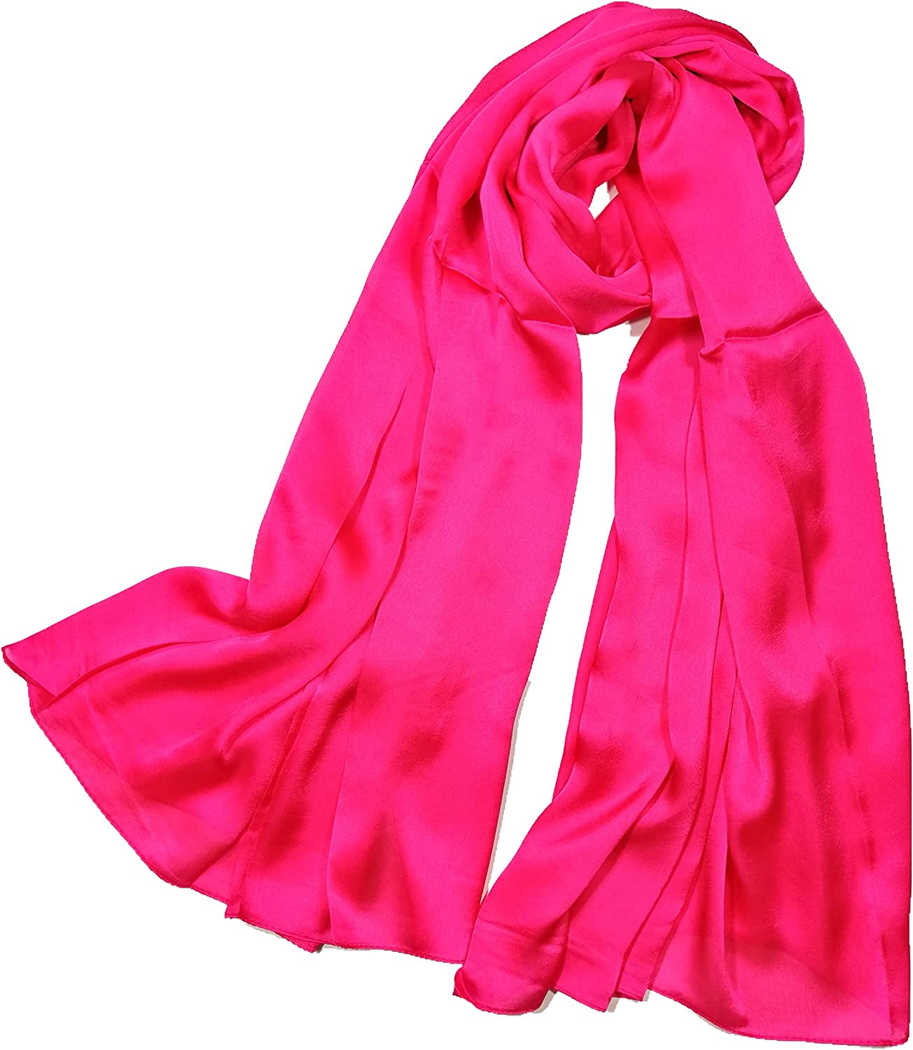 Shanlin Silk Feel Long Satin Patterned & Solid Color Scarves for Women in Gift Box Apparel & Accessories > Clothing Accessories > Scarves & Shawls Shanlin Solid Color: Cherry Pink  