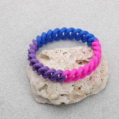 CHOORO LGBT Bracelet Gay Pride Bracelets Rainbow Silicone Rubber Wristbands LGBTQ Jewelry Gay Pride Gifts Apparel & Accessories > Jewelry > Bracelets CHOORO   