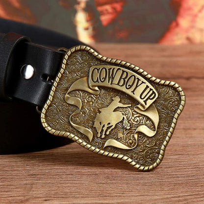 KDG Western Cowboy Gold Belt Buckle for Man Eagle Running Horse Bull Heads Texas Buckle Apparel & Accessories > Clothing Accessories > Belt Buckles KDG   