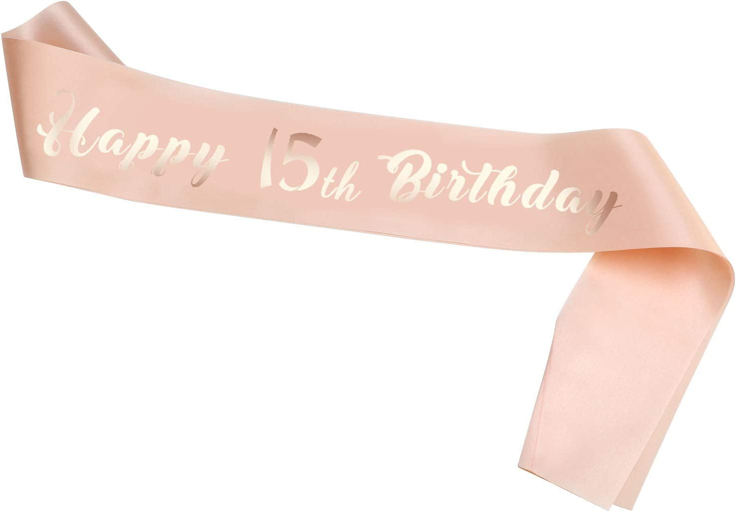 HOWAF Rose Gold 50Th Birthday Sash, 50 and Fabulous Birthday Satin Sash for 50Th Birthday Decorations Women 50 Birthday Gift Party Accessories, One Size Apparel & Accessories > Clothing Accessories > Sashes Sowist 15th  