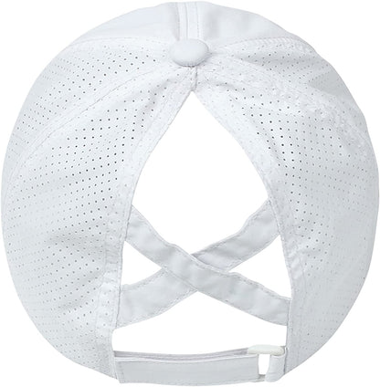 Muryobao 2 Packs Womens Criss Cross Ponytail Baseball Cap High Messy Bun Ponycap Quick Drying Mesh Outdoor Sports Travel Hat Apparel & Accessories > Clothing Accessories > Hats Muryobao   