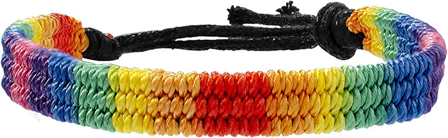 Nanafast Rainbow LGBT Pride Bracelet Handmade Braided Friendship String Bracelet for Gay & Lesbian LGBTQ Wristband Adjustable Size Apparel & Accessories > Jewelry > Anklets Nanafast   