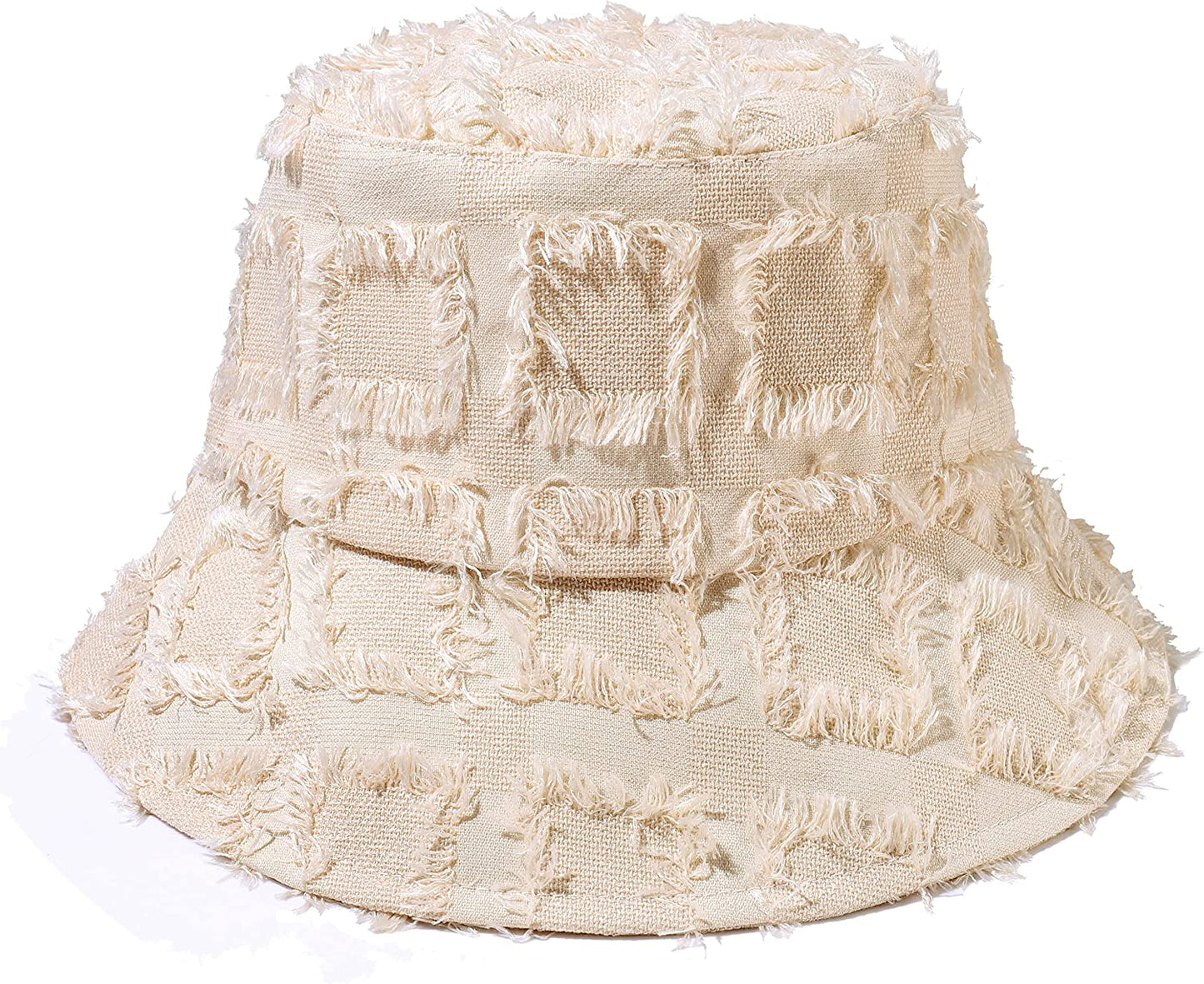 HZEYN Sun Hats for Women Summer Casual Frayed Bucket Hat Beach Vacation Travel Accessories UPF 50+ Apparel & Accessories > Clothing Accessories > Hats HZEYN Beige  