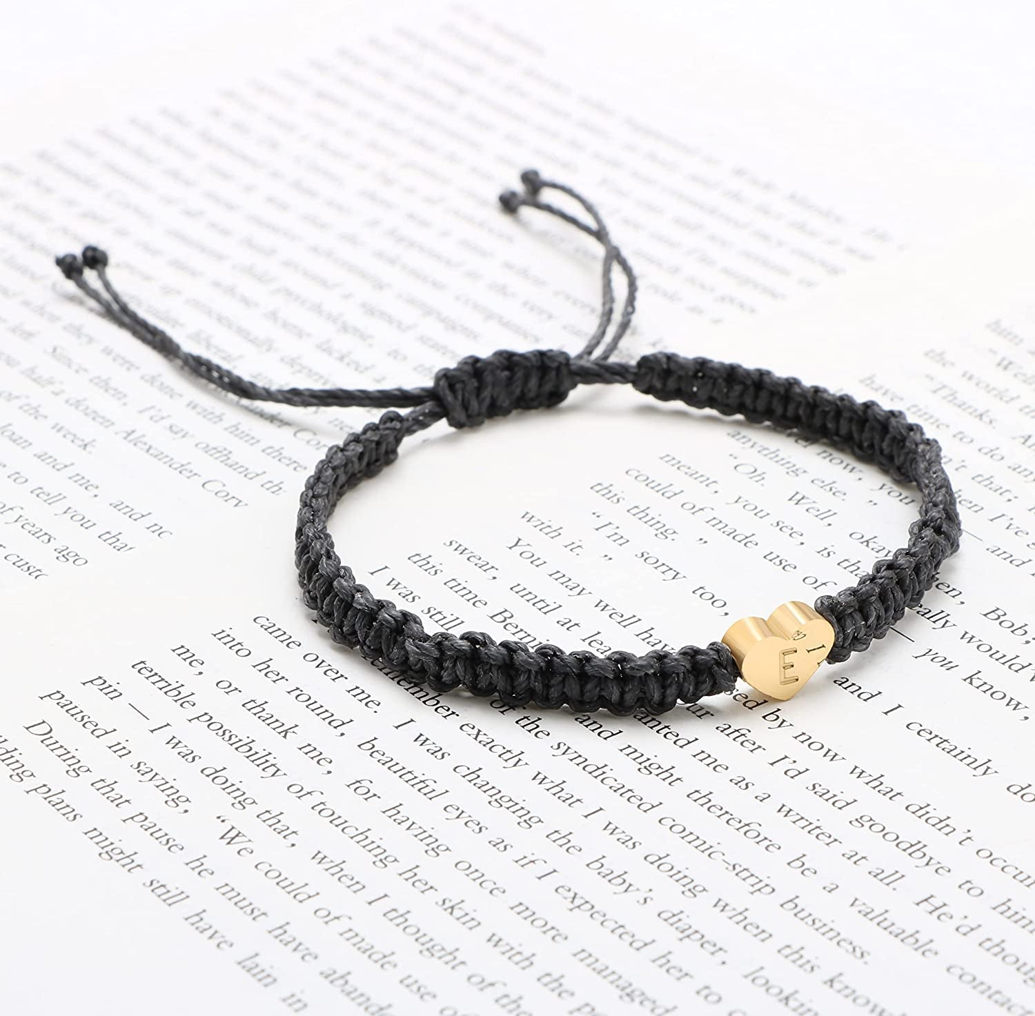 Heart Initial Bracelets for Women Gifts - 26 Letters Initial Charms Bracelet Handmade Rope Braided Adjustable Jewelry for Mom Daughter Birthday Jewelry Gift for Women Teen Girls Apparel & Accessories > Jewelry > Bracelets Lianlei   