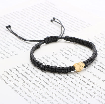 Heart Initial Bracelets for Women Gifts - 26 Letters Initial Charms Bracelet Handmade Rope Braided Adjustable Jewelry for Mom Daughter Birthday Jewelry Gift for Women Teen Girls Apparel & Accessories > Jewelry > Bracelets Lianlei   