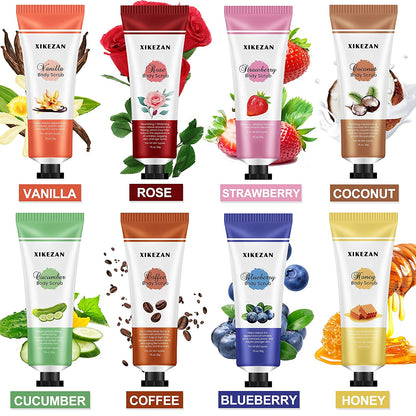 Body Scrub,9 Packs Travel Size Foot Hand Care Scrub & Body Cream for Skin Care Exfoliating & Moisturizing,Unique Birthday Christmas Gifts Valentines Day Gifts for Her Women Mom Wife Stocking Stuffers Health & Beauty > Personal Care > Foot Care XIKEZAN   
