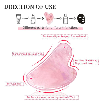 Gua Sha Facial Tools, Kugge Natural Rose Quartz Gua Sha Stone for Anti-Aging, Reduce Puffiness, Guasha Massage Tool for Face & Body SPA Health & Beauty > Personal Care > Cosmetics > Cosmetic Tools > Skin Care Tools Kugge   
