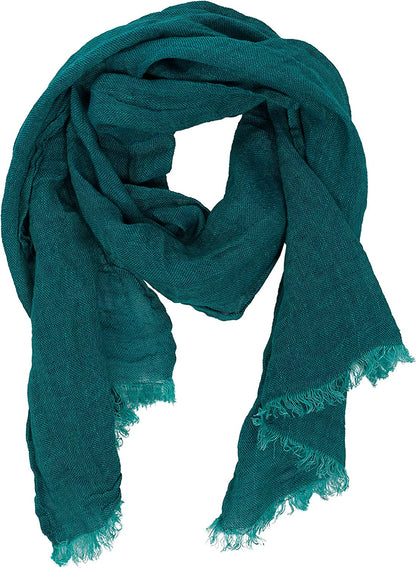 Lusie'S Linen Scarf - 100% Linen - Imported from Europe Apparel & Accessories > Clothing Accessories > Scarves & Shawls LUSIE'S LINEN Emerald Green  