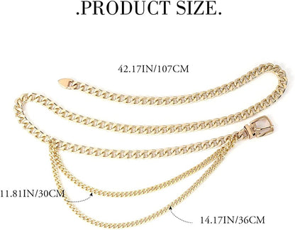Cosydays Punk Waist Chain Gold Metal Belt Layered Body Chains Harness Heart Belly Chain Party Sexy Body Jewelry for Women and Girls Apparel & Accessories > Jewelry > Body Jewelry COSYDAYS   
