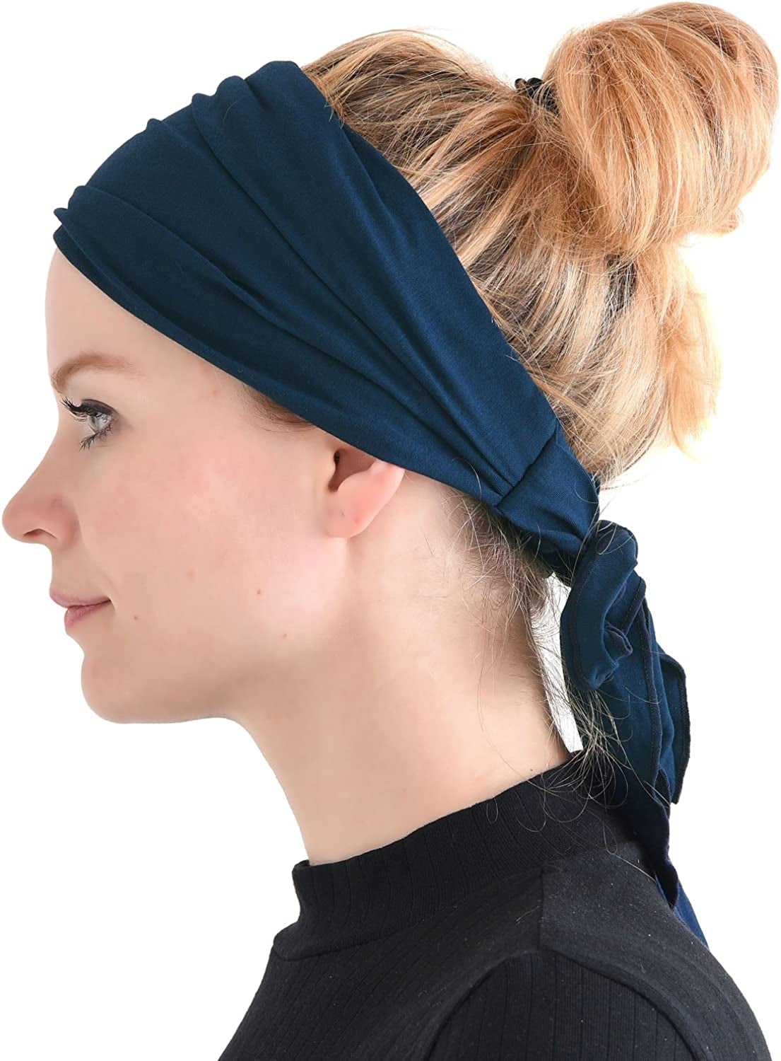 CHARM Japanese Headband Pirate Bandana - Men Ninja Head Wrap Women Hair Band Apparel & Accessories > Clothing Accessories > Bandanas & Headties Casualbox Navy  