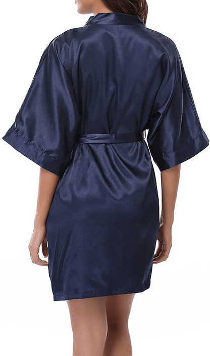 ABC-STAR Womens Short Satin Kimono Robe for Wedding Bridal Party Bridesmaid Robe Apparel & Accessories > Clothing > Sleepwear & Loungewear > Robes ABC-STAR   
