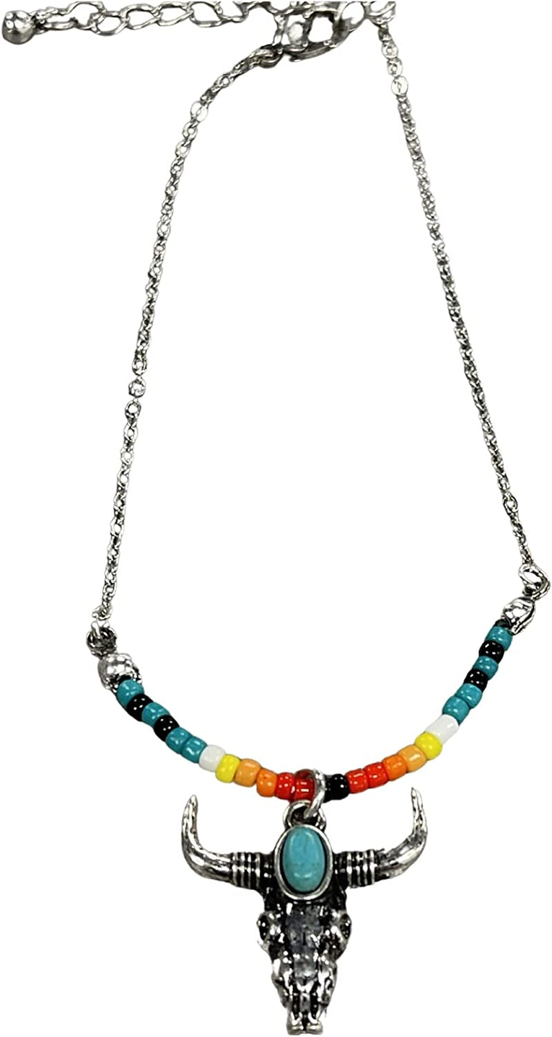 Kiwibonbon Anklets for Women Girls Boho Colorful Beads Ankle Bracelets Apparel & Accessories > Jewelry > Anklets KIWIBONBON Long Horn  