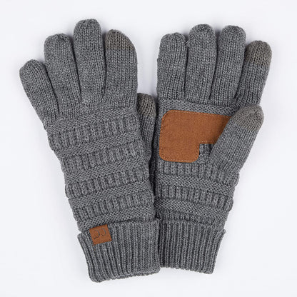 C.C Unisex Knit Thick Warm Soft Stretch Fuzzy Lined Solid Ribbed Glove with Smart Tips (G-25)(G-707) Apparel & Accessories > Clothing Accessories > Gloves & Mittens C.C   