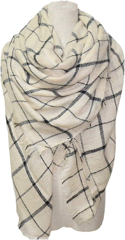Plaid Scarf Soft Warm Tartan Shawl Cape Blanket Scarves Fashion Wrap Apparel & Accessories > Clothing Accessories > Scarves & Shawls vxsvxm   