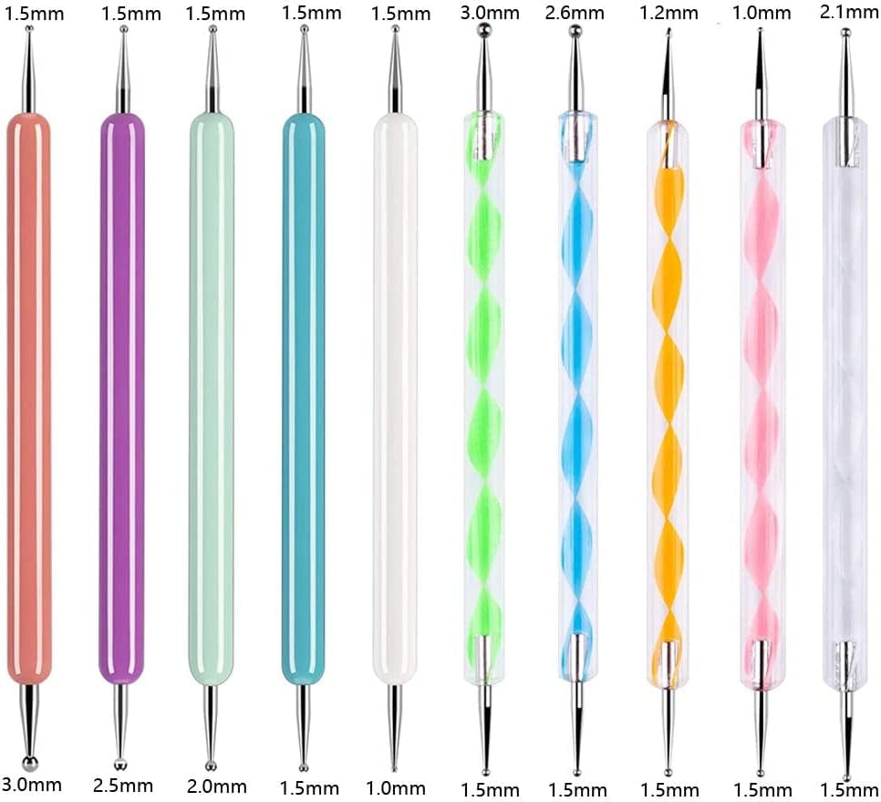 Abenkle 10Pcs Art Dotting Tools for Nail Art, Ball Tip Clay Tools Sculpting Pattern Tracing Stylus, Ball Embossing Stylu for Drawing,Painting Rocks Mandalas,Art Dot Tools Health & Beauty > Personal Care > Cosmetics > Cosmetic Tools > Nail Tools ABenkle   