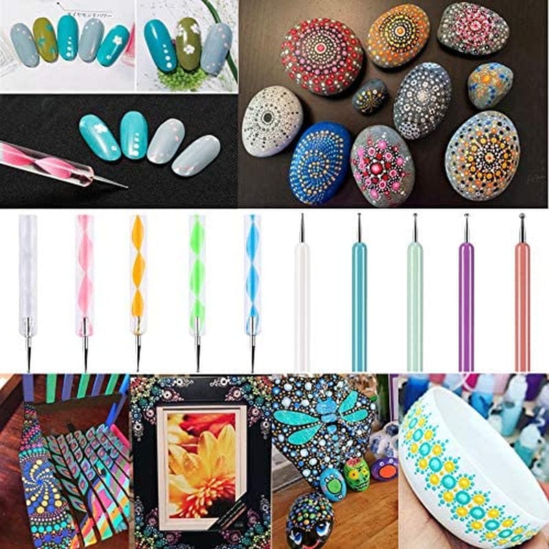 Abenkle 10Pcs Art Dotting Tools for Nail Art, Ball Tip Clay Tools Sculpting Pattern Tracing Stylus, Ball Embossing Stylu for Drawing,Painting Rocks Mandalas,Art Dot Tools Health & Beauty > Personal Care > Cosmetics > Cosmetic Tools > Nail Tools ABenkle   