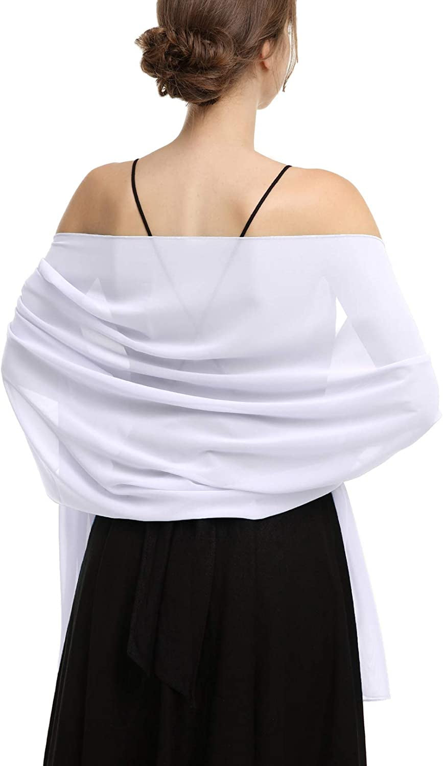 Chiffon Shawls Scarves Wraps for Bridal Wedding Party Evening Dress and Special Occasion Dresses Apparel & Accessories > Clothing Accessories > Scarves & Shawls Baoqiya White Length(79") * Width(19") 