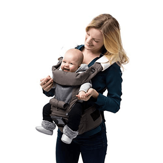 Abiie HUGGS Baby Carrier Hip Seat [2021 Upgraded] - Approved by U.S. Safety Standards - Healthy Sitting Position (M-Position) - Front Facing, Hip Hugger, Back Baby Carrier - 100% Cotton (Grey) Apparel & Accessories > Clothing > Underwear & Socks > Underwear Abiie   