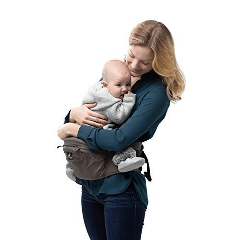 Abiie HUGGS Baby Carrier Hip Seat [2021 Upgraded] - Approved by U.S. Safety Standards - Healthy Sitting Position (M-Position) - Front Facing, Hip Hugger, Back Baby Carrier - 100% Cotton (Grey) Apparel & Accessories > Clothing > Underwear & Socks > Underwear Abiie   