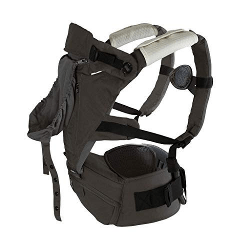 Abiie HUGGS Baby Carrier Hip Seat [2021 Upgraded] - Approved by U.S. Safety Standards - Healthy Sitting Position (M-Position) - Front Facing, Hip Hugger, Back Baby Carrier - 100% Cotton (Grey) Apparel & Accessories > Clothing > Underwear & Socks > Underwear Abiie   