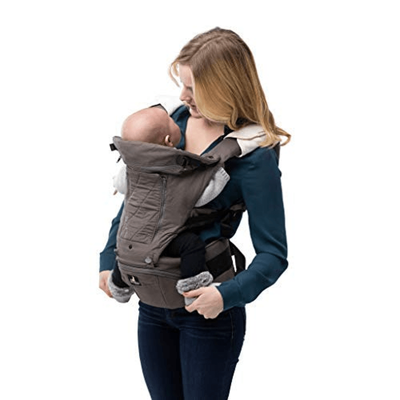 Abiie HUGGS Baby Carrier Hip Seat [2021 Upgraded] - Approved by U.S. Safety Standards - Healthy Sitting Position (M-Position) - Front Facing, Hip Hugger, Back Baby Carrier - 100% Cotton (Grey) Apparel & Accessories > Clothing > Underwear & Socks > Underwear Abiie   
