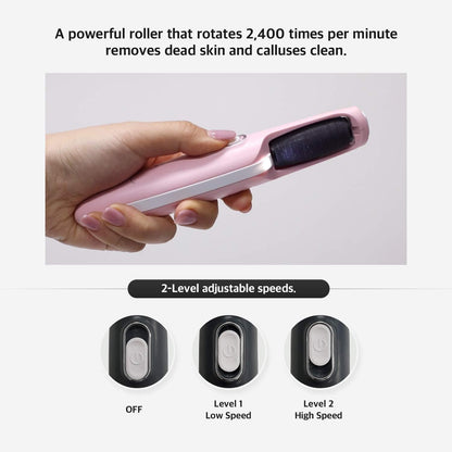 ABKO Electric Callus Remover Rechargeable Cordless Foot File Easy Grip Adjustable Power Pedi Feet Care for Dead Hard Skin Cracked Heels CR01 Gray Health & Beauty > Personal Care > Foot Care ABKO   