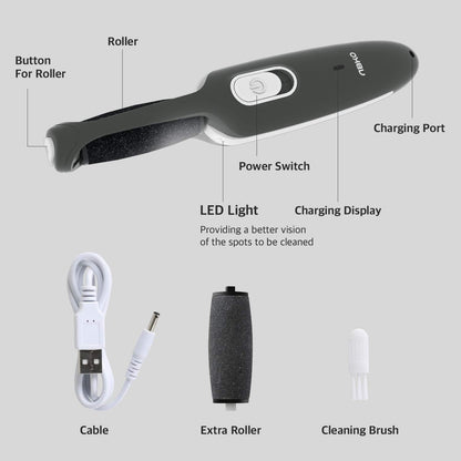 ABKO Electric Callus Remover Rechargeable Cordless Foot File Easy Grip Adjustable Power Pedi Feet Care for Dead Hard Skin Cracked Heels CR01 Gray Health & Beauty > Personal Care > Foot Care ABKO   