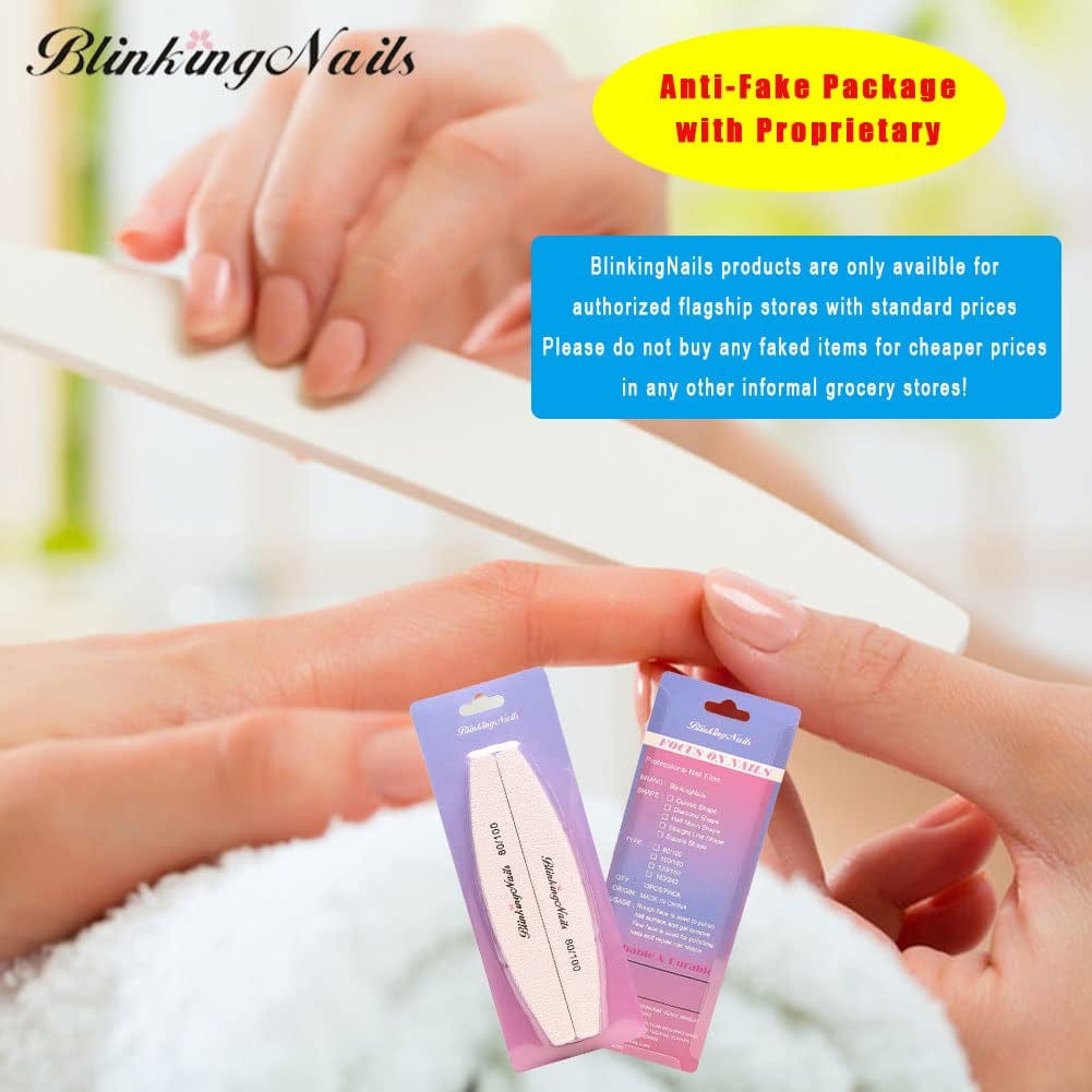 Abrasive Nail File 80/100 Grit 10Pcs Acrylic Nail Files and Buffers, Professional Washable Nail File Buffer Block with Double Sides Designed Disposable Nail Files Manicure Tools for Nail Art Care Health & Beauty > Personal Care > Cosmetics > Cosmetic Tools > Nail Tools BlinkingNails   