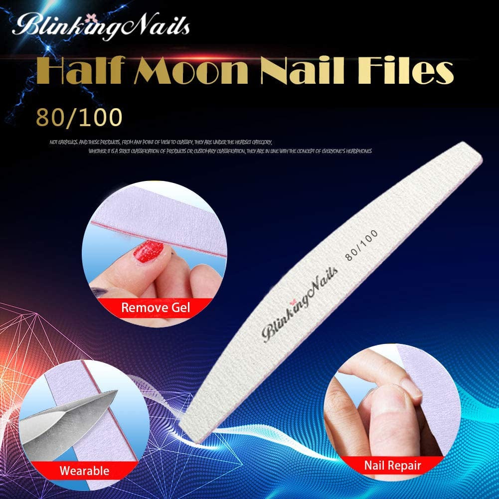 Abrasive Nail File 80/100 Grit 10Pcs Acrylic Nail Files and Buffers, Professional Washable Nail File Buffer Block with Double Sides Designed Disposable Nail Files Manicure Tools for Nail Art Care Health & Beauty > Personal Care > Cosmetics > Cosmetic Tools > Nail Tools BlinkingNails   