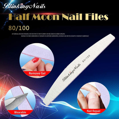 Abrasive Nail File 80/100 Grit 10Pcs Acrylic Nail Files and Buffers, Professional Washable Nail File Buffer Block with Double Sides Designed Disposable Nail Files Manicure Tools for Nail Art Care Health & Beauty > Personal Care > Cosmetics > Cosmetic Tools > Nail Tools BlinkingNails   