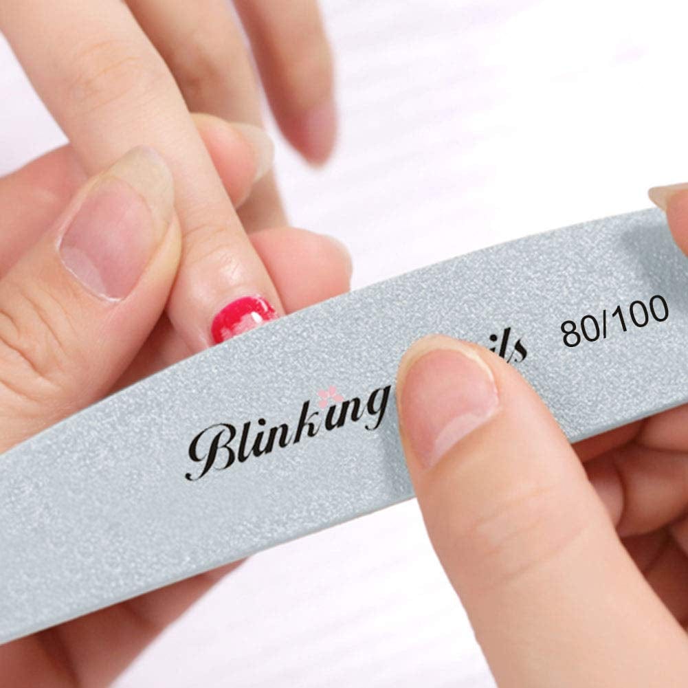 Abrasive Nail File 80/100 Grit 10Pcs Acrylic Nail Files and Buffers, Professional Washable Nail File Buffer Block with Double Sides Designed Disposable Nail Files Manicure Tools for Nail Art Care Health & Beauty > Personal Care > Cosmetics > Cosmetic Tools > Nail Tools BlinkingNails   