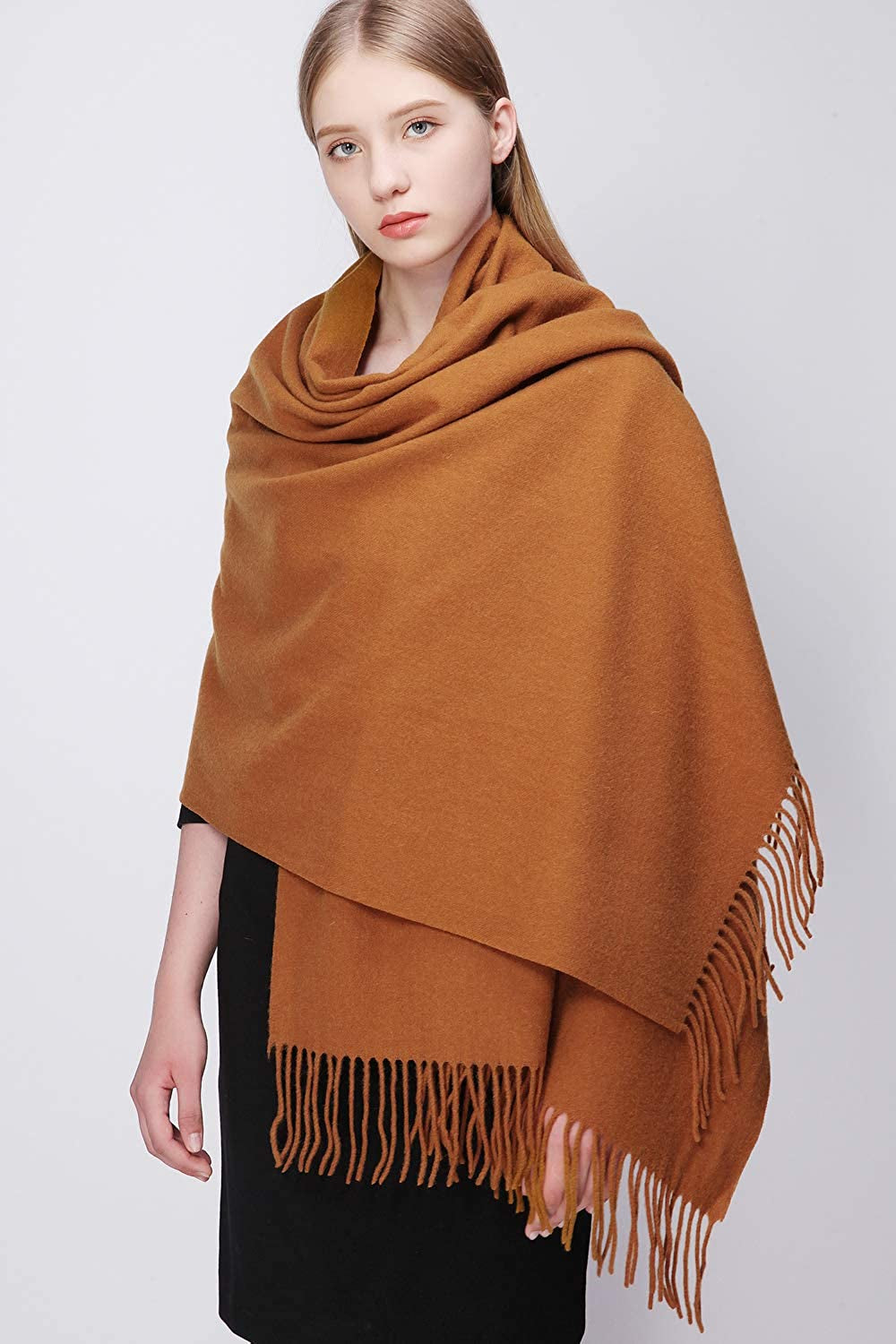 RIIQIICHY 100% Wool Scarf Pashmina Shawls and Wraps for Women Cashmere Warm Winter More Thicker Soft Scarves Apparel & Accessories > Clothing Accessories > Scarves & Shawls RIIQIICHY   