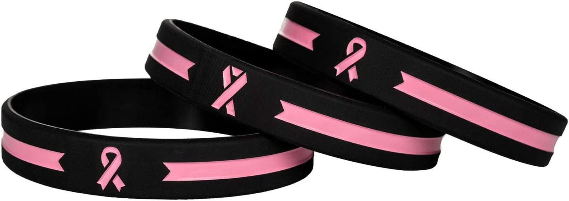 Sainstone Pink Awareness Ribbon Silicone Bracelets, Mental Health Awareness Bracelet, Pink Ribbon Wristbands Unisex for Men Women Apparel & Accessories > Jewelry > Bracelets Sainstone   