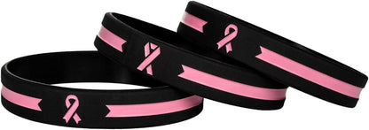 Sainstone Pink Awareness Ribbon Silicone Bracelets, Mental Health Awareness Bracelet, Pink Ribbon Wristbands Unisex for Men Women Apparel & Accessories > Jewelry > Bracelets Sainstone   