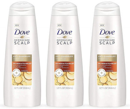 Dove Dermacare Scalp Haircare - Anti-Dandruff Shampoo - Dryness & Itch Relief - Net Wt. 12 FL OZ (355 Ml) per Bottle - Pack of 3 Bottles Health & Beauty > Personal Care > Hair Care Unilever HPC - USA   