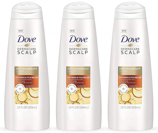 Dove Dermacare Scalp Haircare - Anti-Dandruff Shampoo - Dryness & Itch Relief - Net Wt. 12 FL OZ (355 Ml) per Bottle - Pack of 3 Bottles Health & Beauty > Personal Care > Hair Care Unilever HPC - USA   