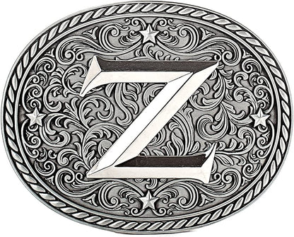 Western Cowboy/Cowgirl Initial Belt Buckle - Large, Letter Buckles for Men and Women Apparel & Accessories > Clothing Accessories > Belt Buckles Itera Z  