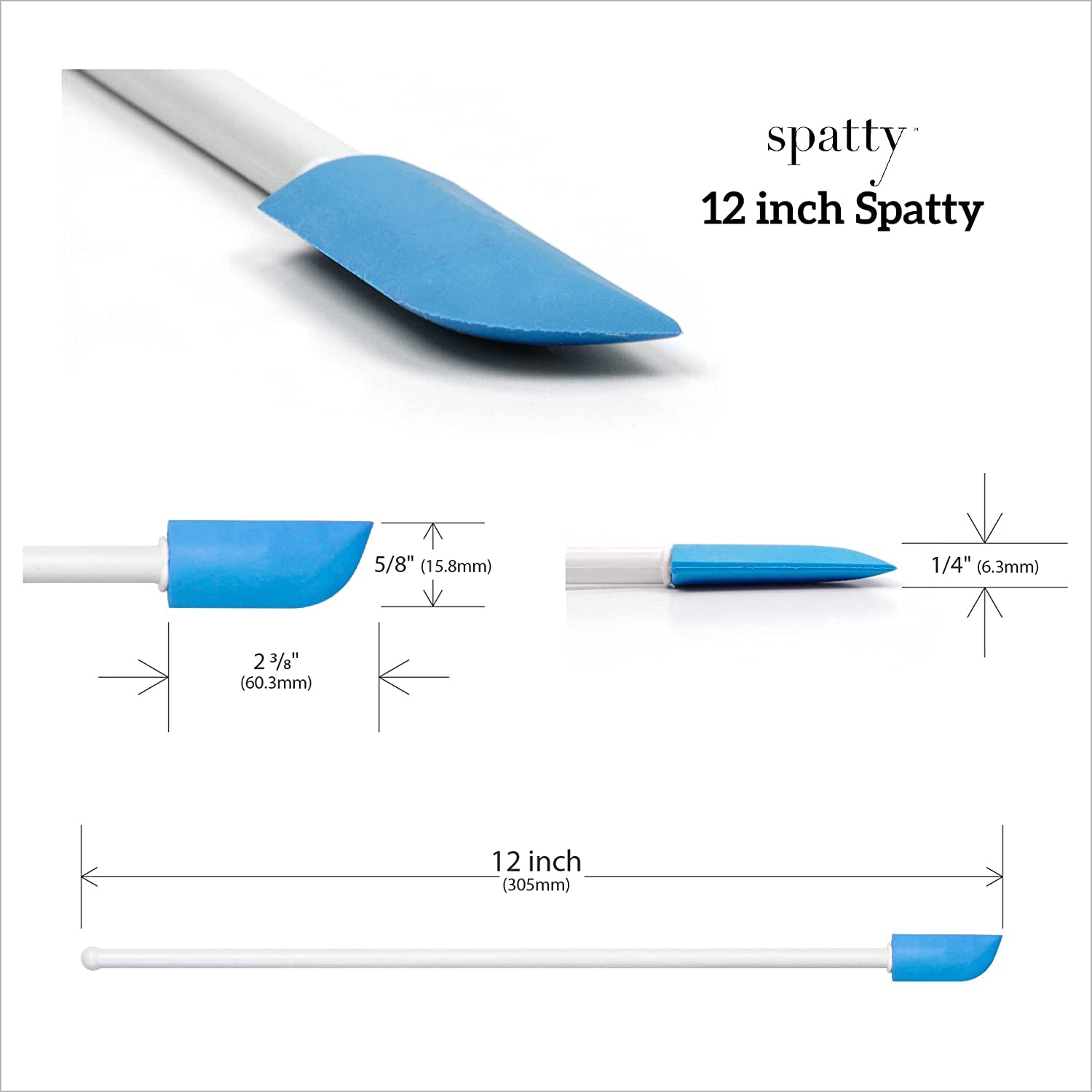 The Spatty & Spatty Daddy Last Drop Spatula, Two Piece Set (6" and 12") - Blue, Reusable, Flexible, as Seen on Shark Tank Health & Beauty > Personal Care > Cosmetics > Cosmetic Tools > Makeup Tools Spatty   