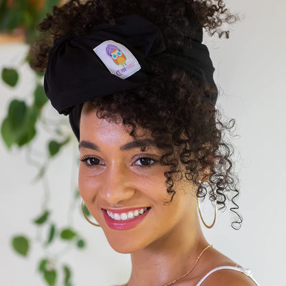Black Tee-Owel T-Shirt Towel (Short to Shoulder) - Ideal Cotton T-Shirt Hair Towel - Promotes Healthy Hair by Preventing Damage, Breakage, and Frizz - Natural and Curly Hair Care Essential Health & Beauty > Personal Care > Hair Care Tee-Owels Shoulder to Longer  