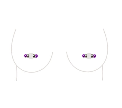 Non-Piercing Nipple Ring Magnetic Barbell Stud Fake Body Jewelry for Women (B - Black (Regular)) Apparel & Accessories > Jewelry > Body Jewelry All Body Art 2 - Regular (Purple)  