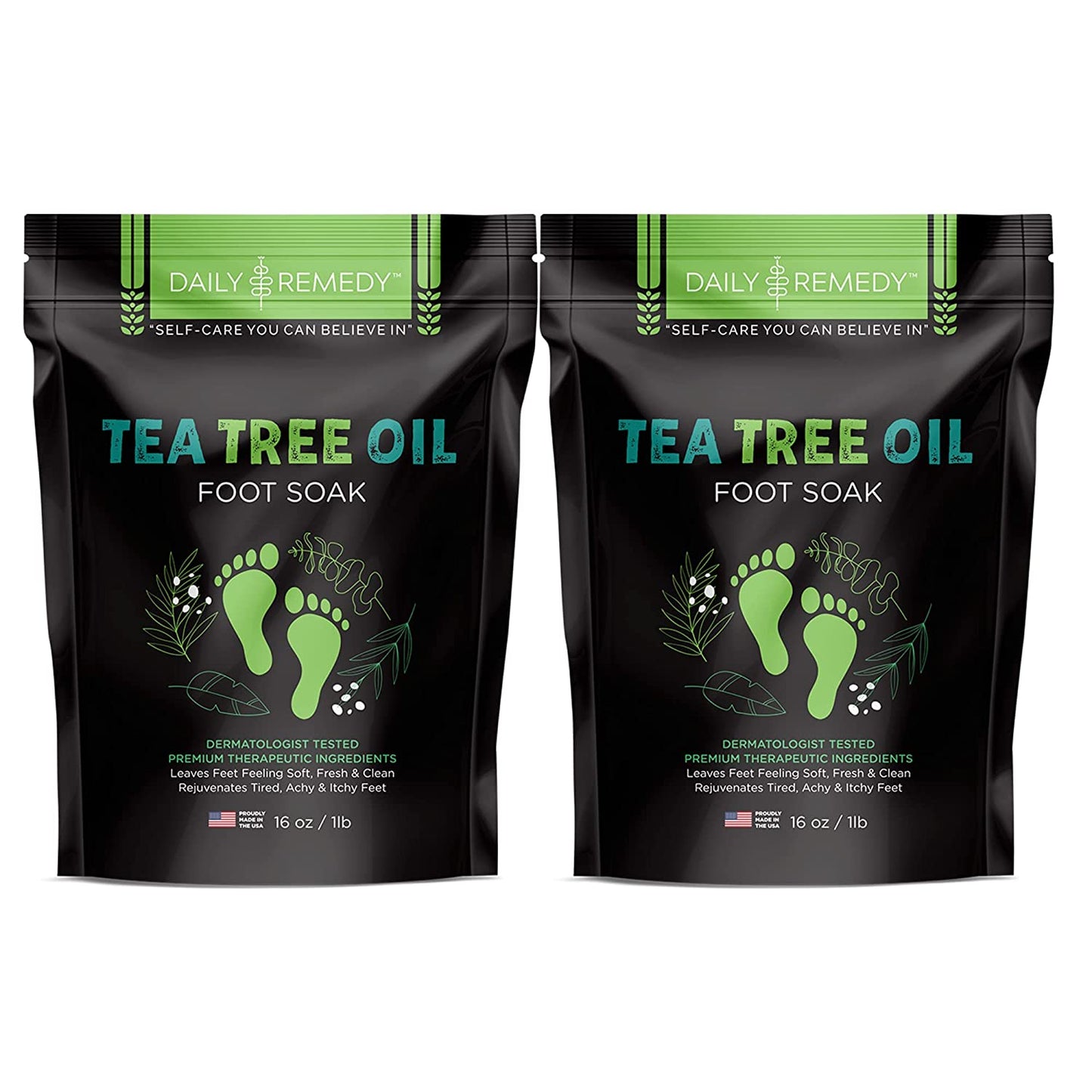 Tea Tree Oil Foot Soak with Epsom Salt - Made in USA - for Toenail Irritations, Athletes Foot, Stubborn Foot Odor Scent, Softens Calluses & Soothes Sore Tired Feet - 2 PACK Health & Beauty > Personal Care > Foot Care DAILY REMEDY Tea Tree  