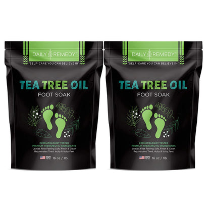 Tea Tree Oil Foot Soak with Epsom Salt - Made in USA - for Toenail Irritations, Athletes Foot, Stubborn Foot Odor Scent, Softens Calluses & Soothes Sore Tired Feet - 2 PACK Health & Beauty > Personal Care > Foot Care DAILY REMEDY Tea Tree  